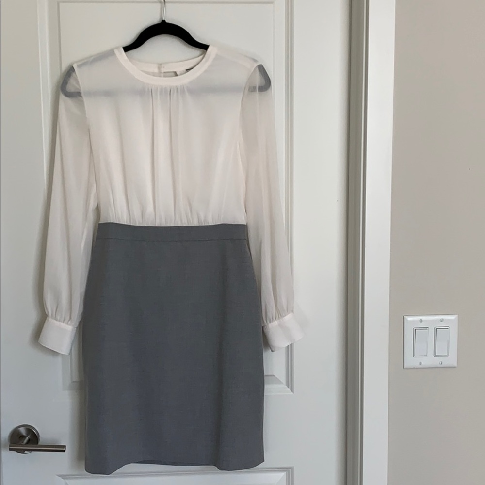 Club Monaco White and Gray Dress